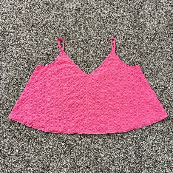 Lilly Pulitzer bright pink textured tank top size L - Picture 5 of 13